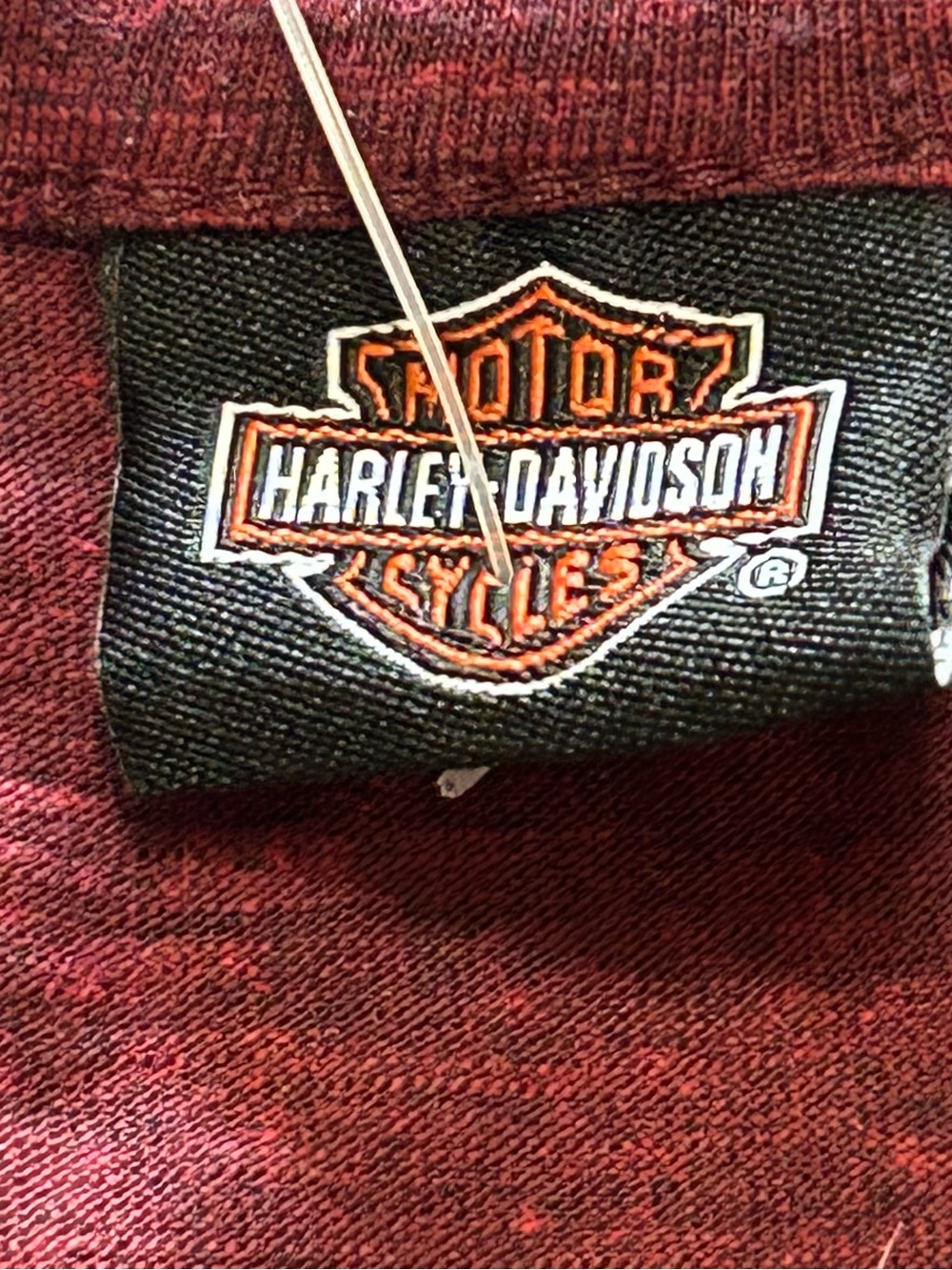 Harley-Davidson Women's Burgundy Lattice-Shoulder Logo Tee - Picture 8 of 12